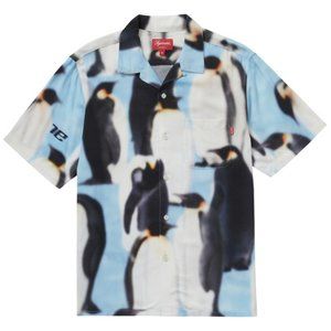 Supreme Penguins Rayon S/S Shirt Blue